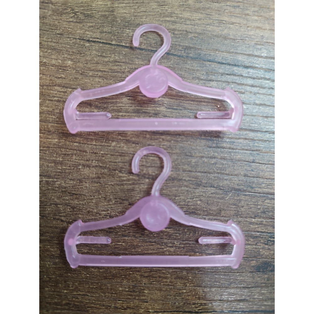 Mattel Barbie Clothes Hangers Clear Pink See Pics Lot Of 2 Z26